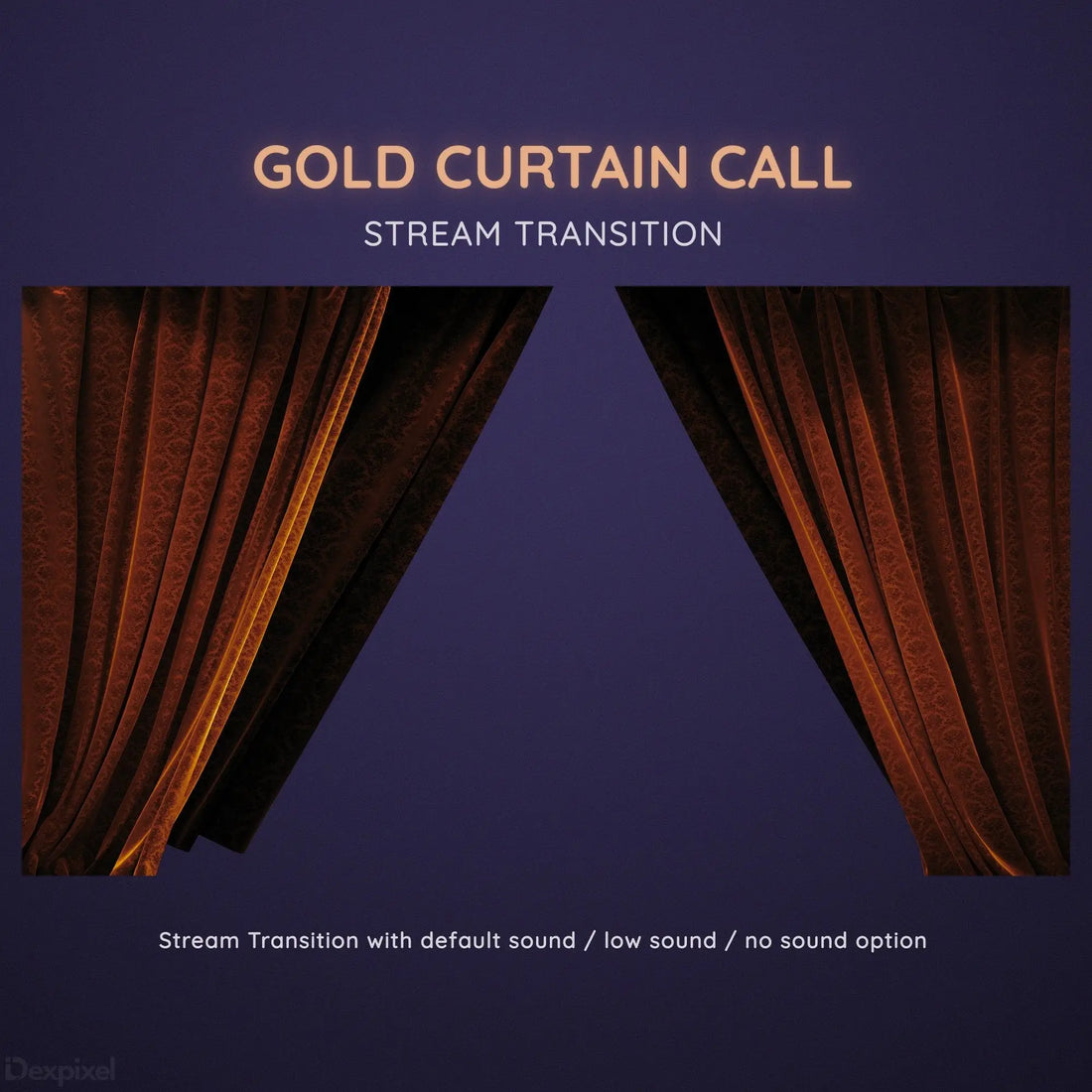 gold orange curtain call stream transition