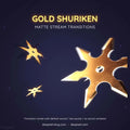 Gold Shuriken matte stream transitions featuring sleek ninja-inspired animations for dynamic stream enhancements.