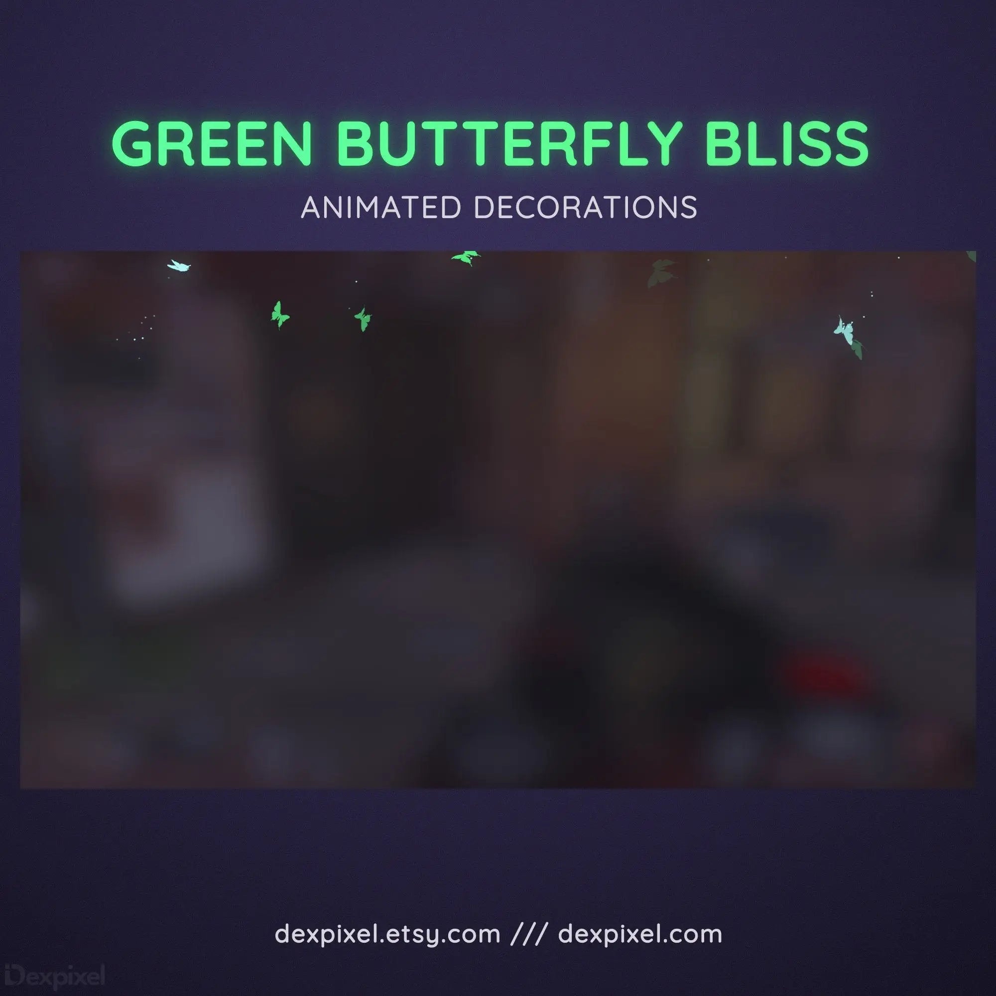 animated butterfly pastel overlay for vtubers