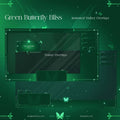 Green Butterfly Bliss animated VTuber overlays with pastel butterfly designs and smooth animations for streaming.