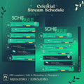 green celestial stream planner photoshop template