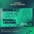 green celestial stream planner photoshop template