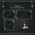 Gothic-themed webcam overlay frames with decorative crosses and chains in neon green outlines.