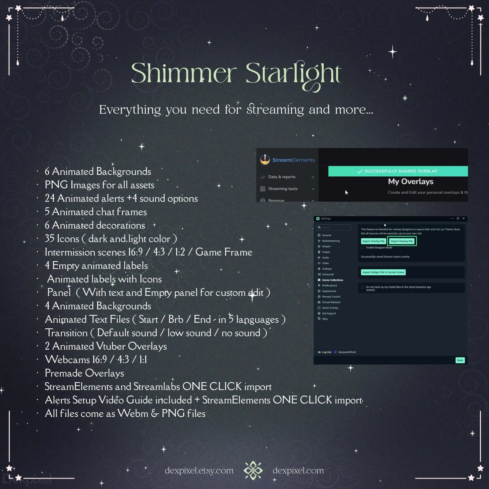 celestial vtuber stream overlays
