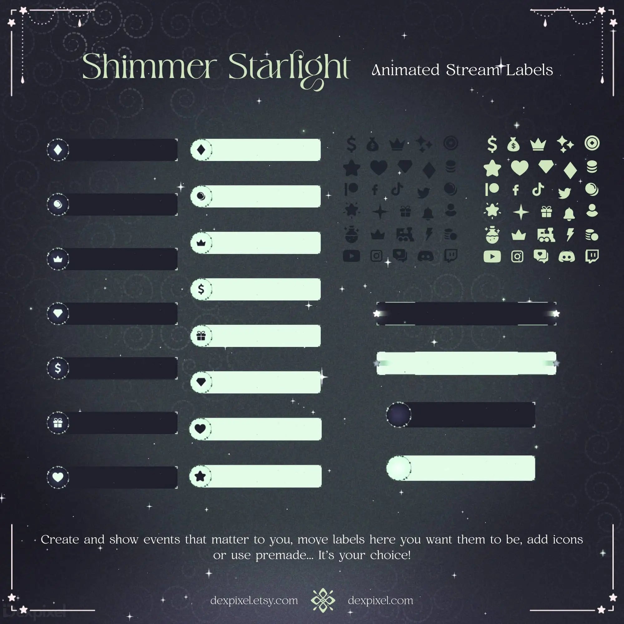green starlight animated vtuber pack
