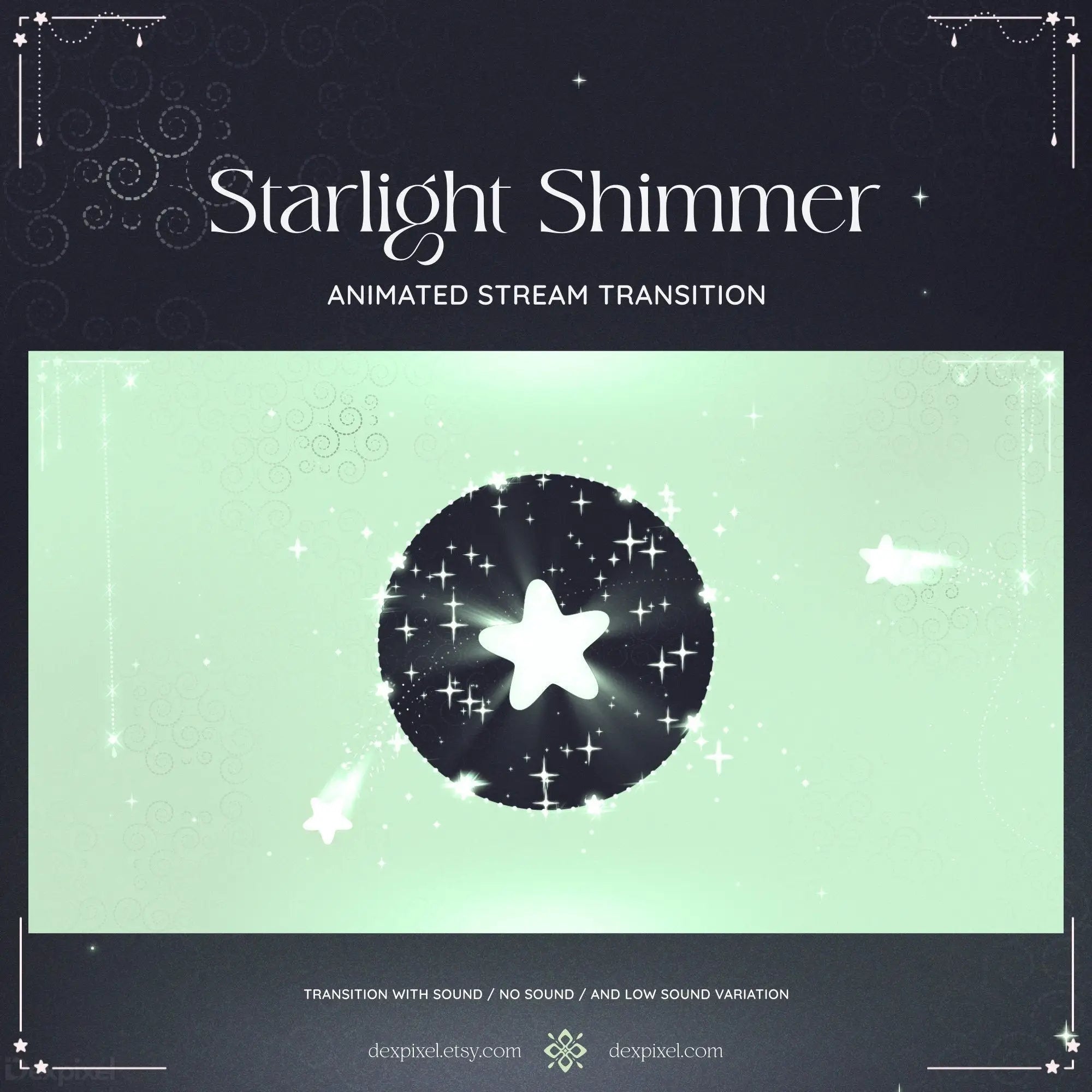 green glow shimmer starlight stream transition
