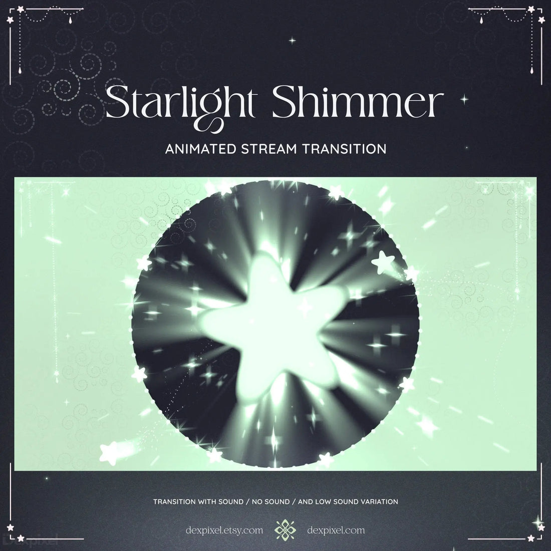 green glow shimmer starlight stream transition
