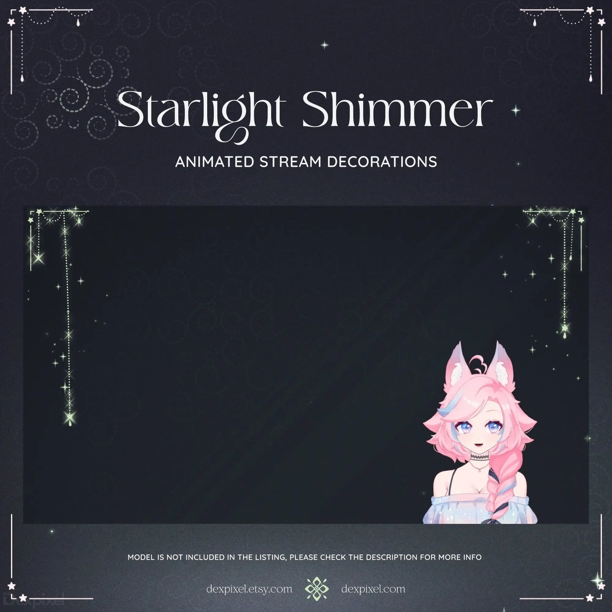green starlight shimmer stream decoration
