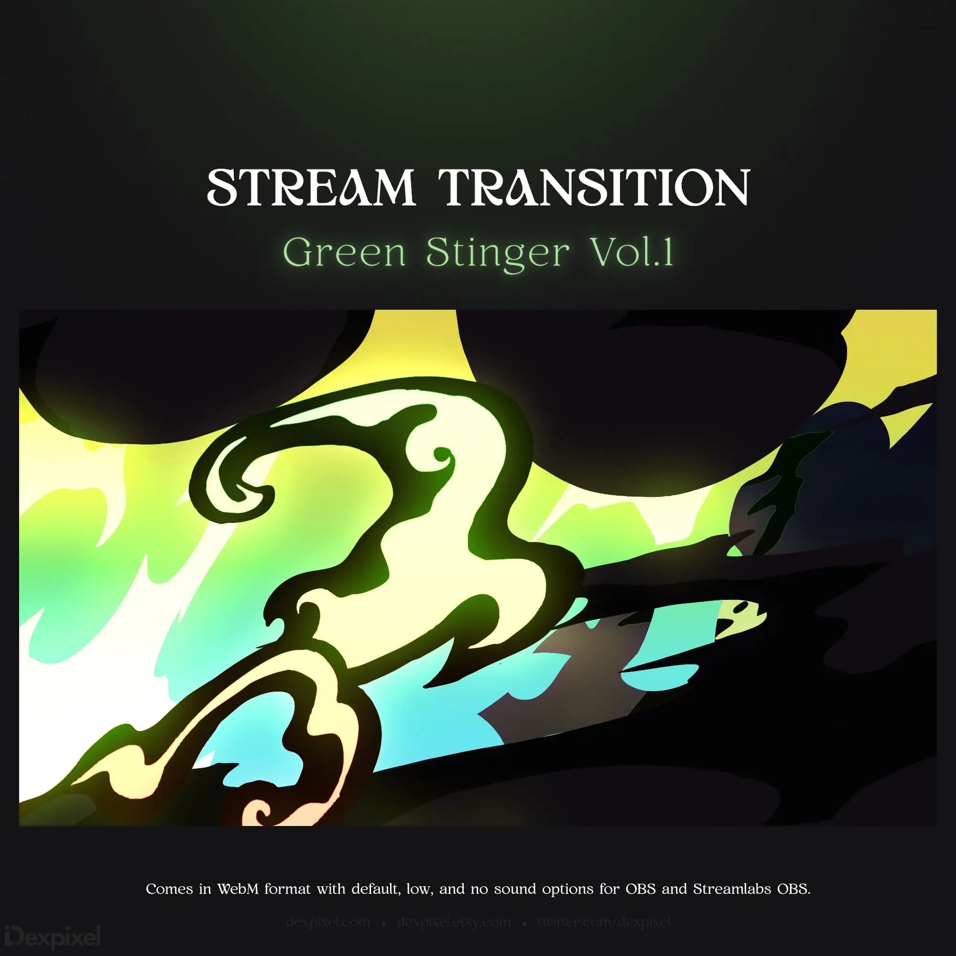Green stream transition animation.
