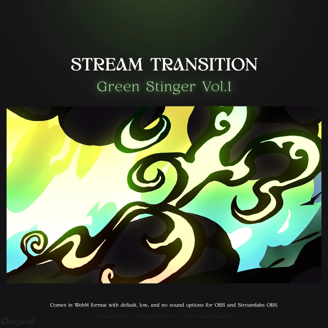 Green stream transition animation.