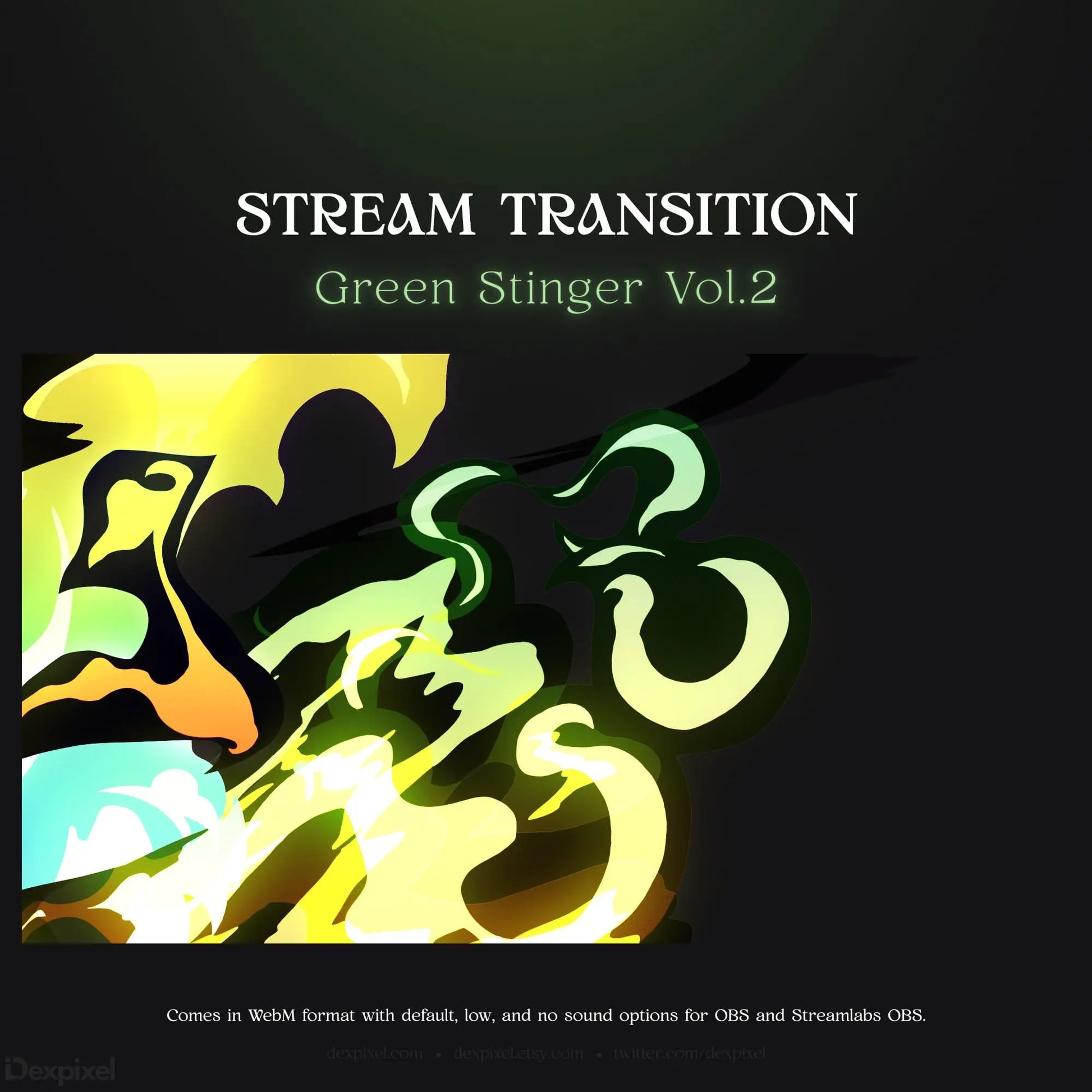 Green stream transition animation.