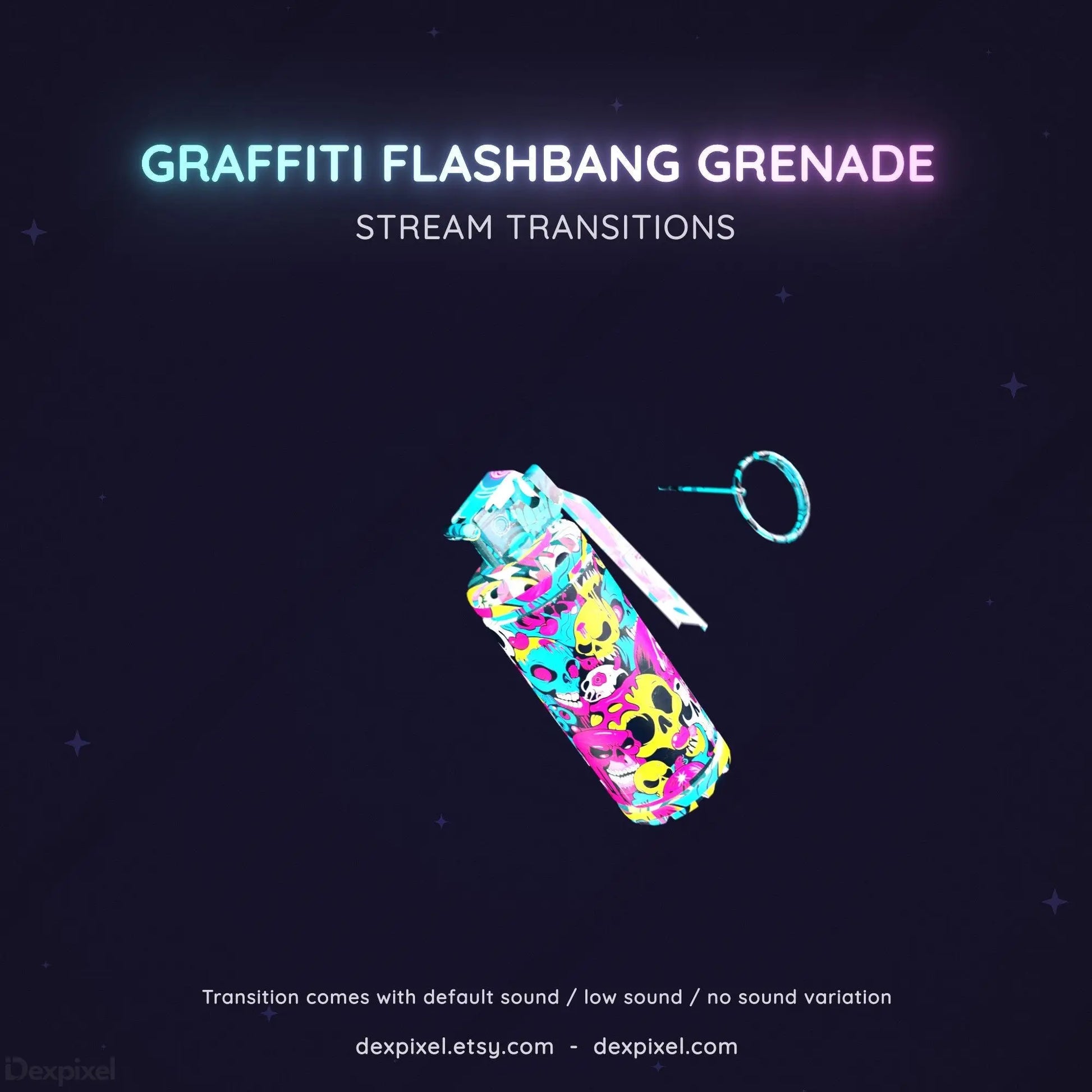 twitch vtuber graffiti skulls stream transition
