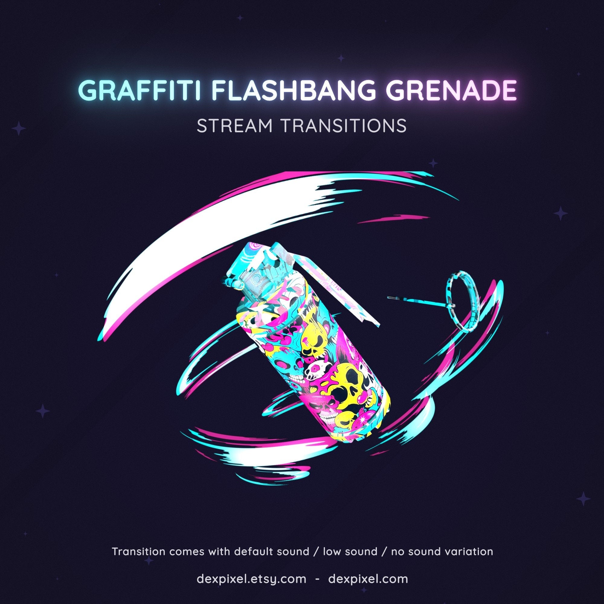 grenade flashbang graffiti skulls stream transition
