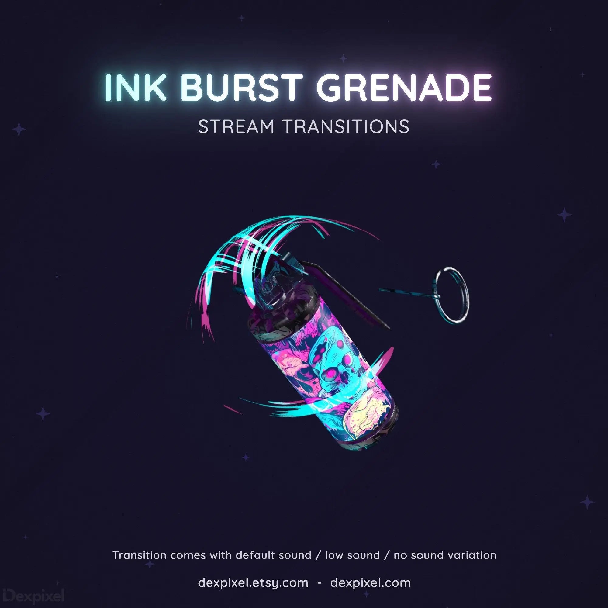 grenade flashbang ink burst stream transition
