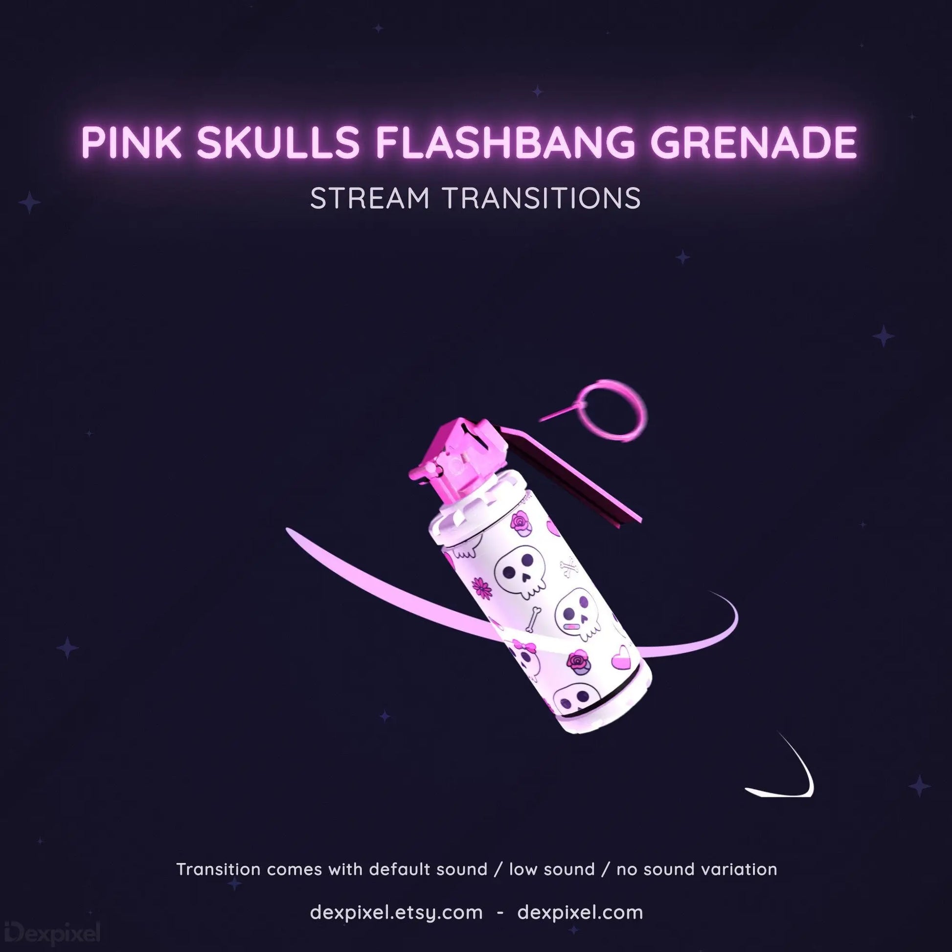 skulls pink grenade stinger transition
