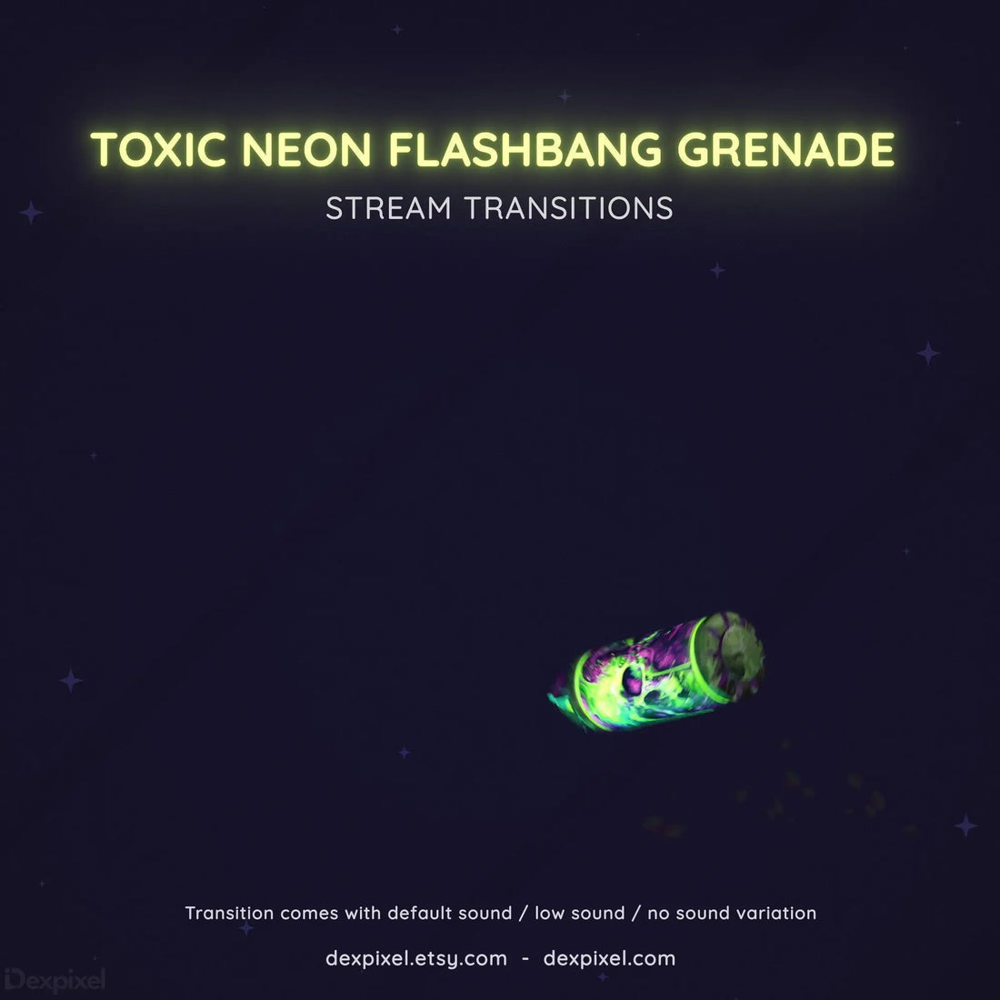 grenade flashbang toxic green skull stream transition
