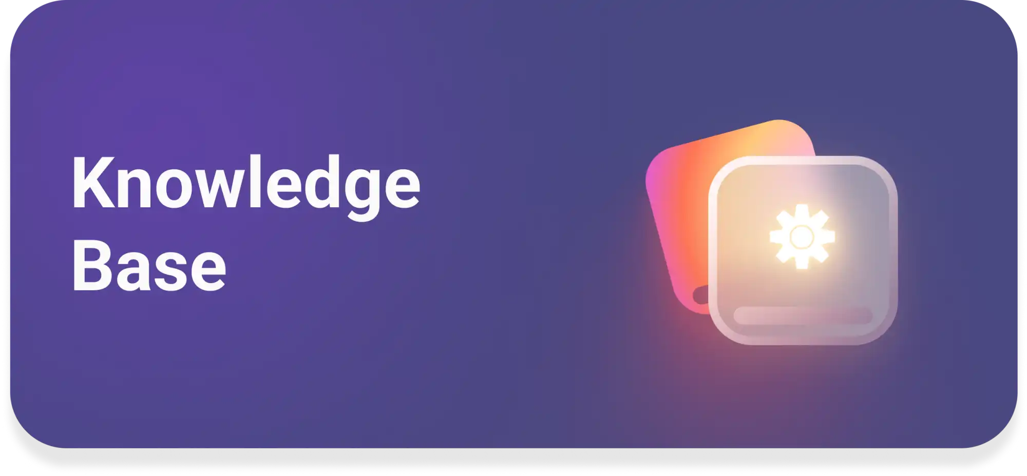 A glowing icon representing a knowledge base with a hashtag symbol.