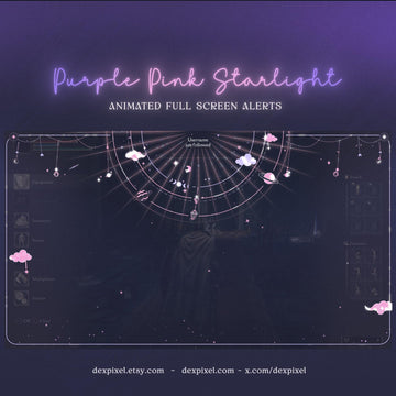 Purple Pink Starlight Animated Stream Alerts