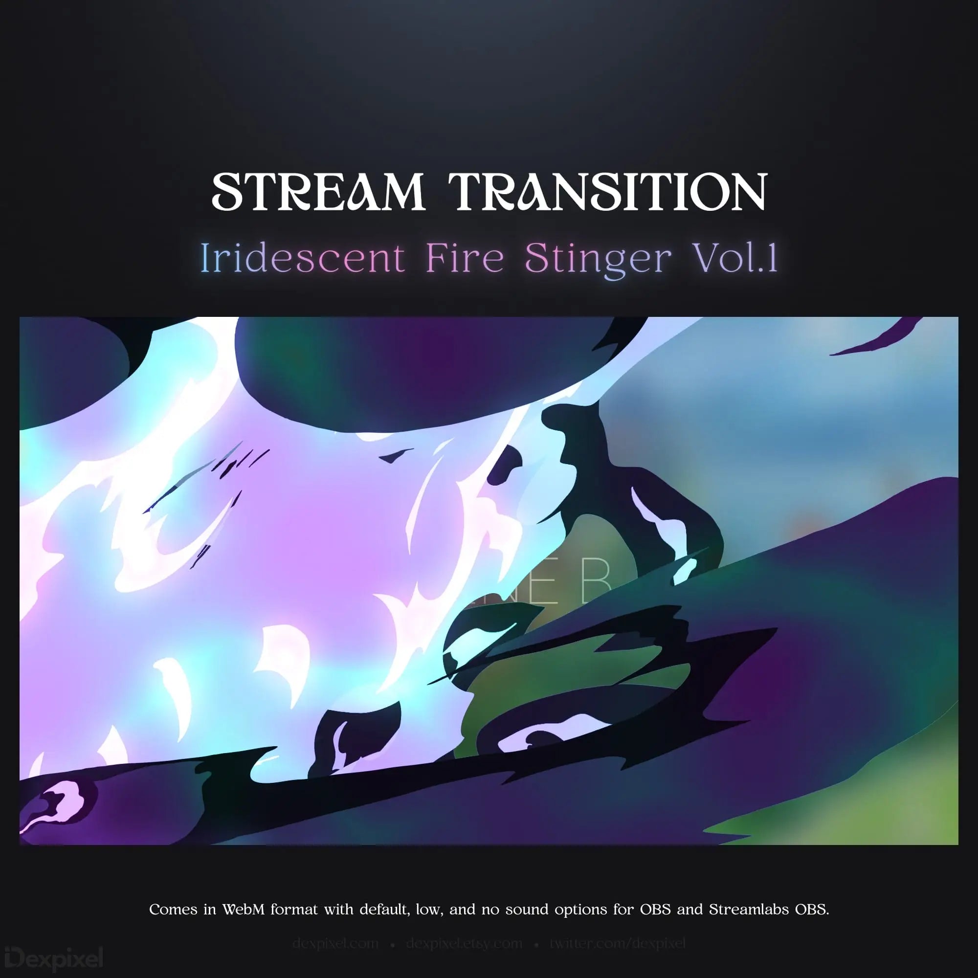 Iridescent stream transition animation.