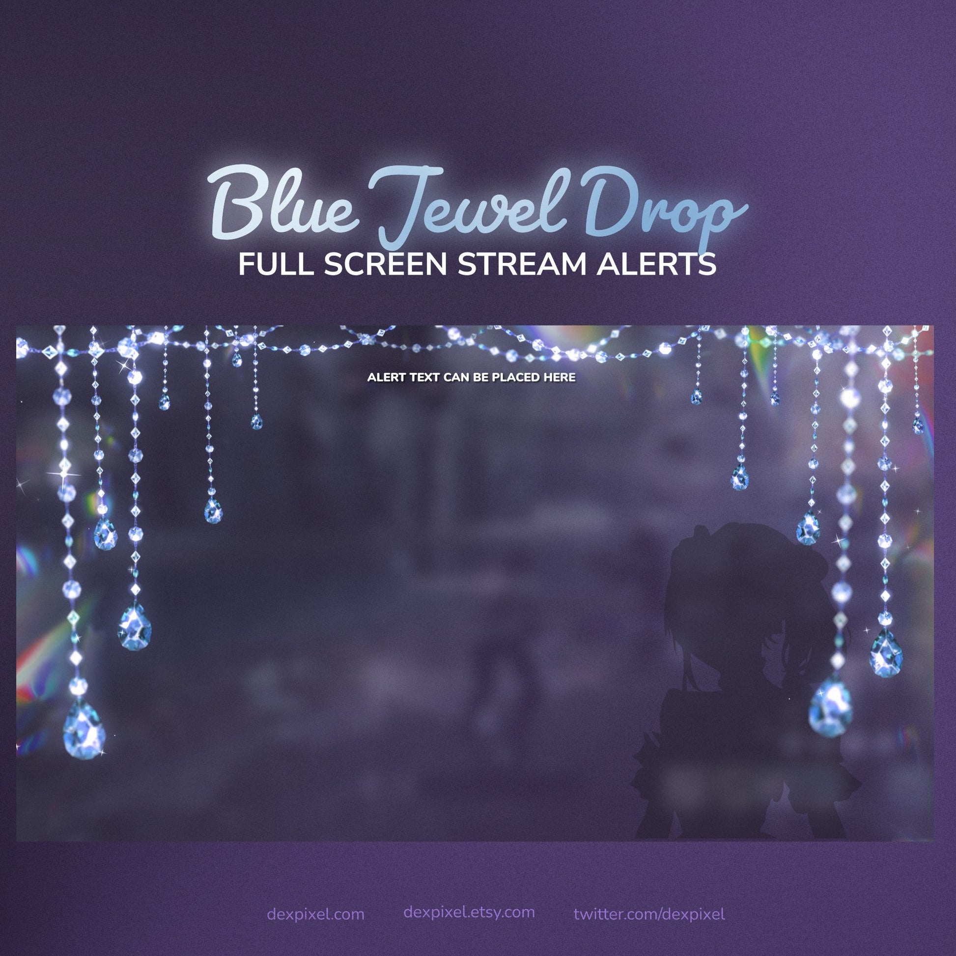 Blue jewel drop full screen stream alerts