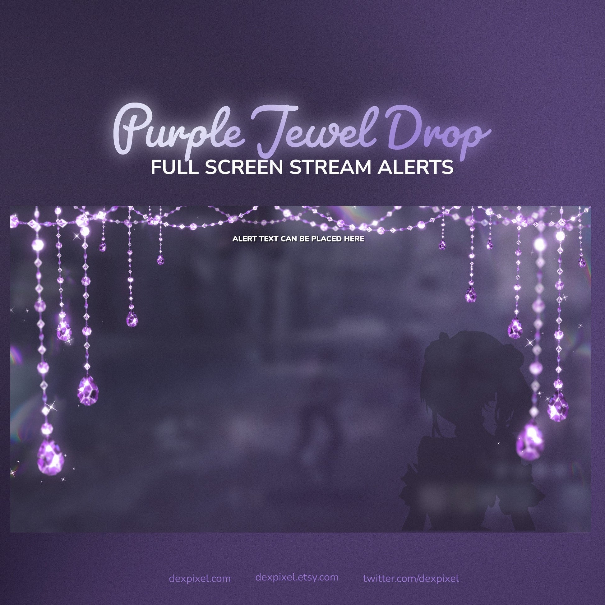 Purple jewel drop full screen stream alerts