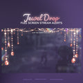 Jewel drop stream alert banner with sparkling gemstone design, purple background and white text.