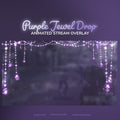 Purple jewel drop animated stream overlay