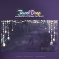 Jewel drop overlay with shimmering crystals and iridescent hues, designed for streaming.