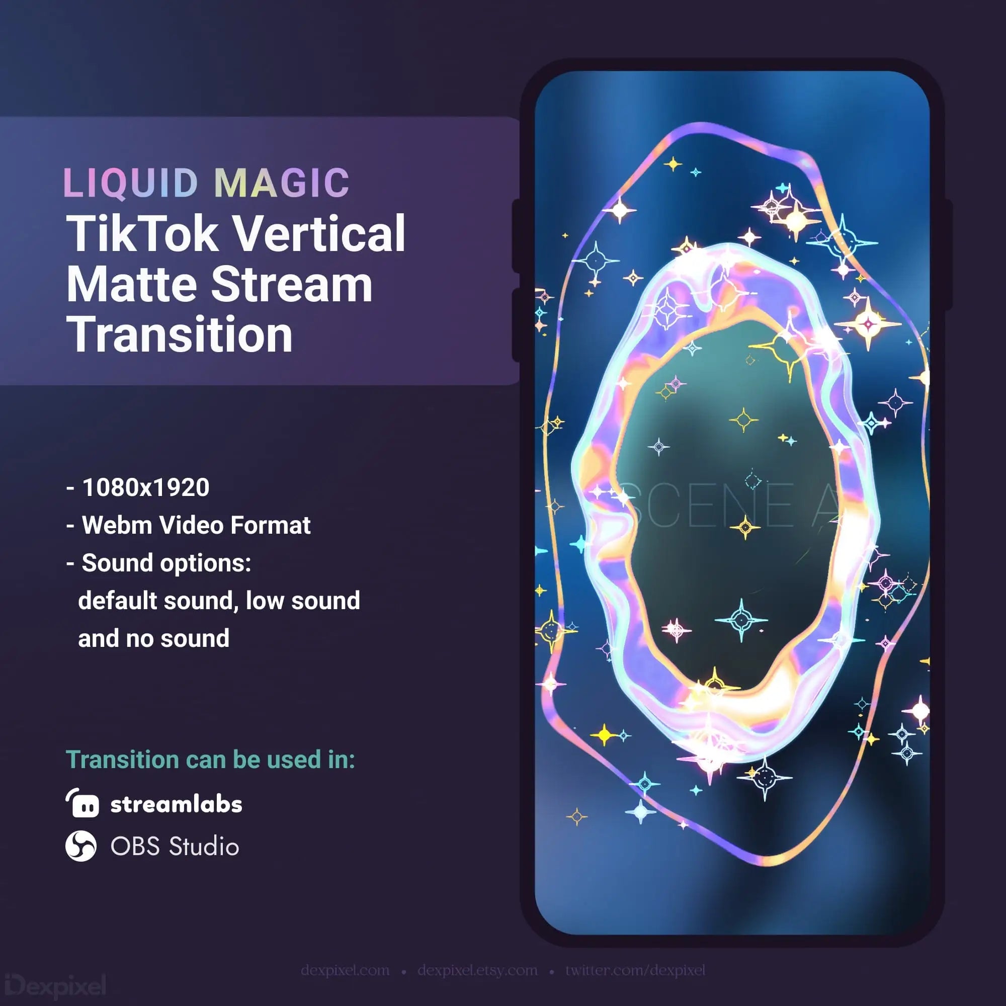TikTok vertical matte stream transition.