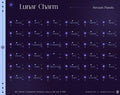 Collection of purple lunar phase symbols arranged in a grid pattern.