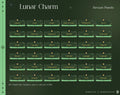 Stream panels interface with a dark green color scheme titled ’Lunar Charm’