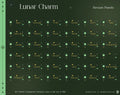 Stream panels interface titled ’Lunar Charm’ with glowing dots and text arranged in a grid pattern.