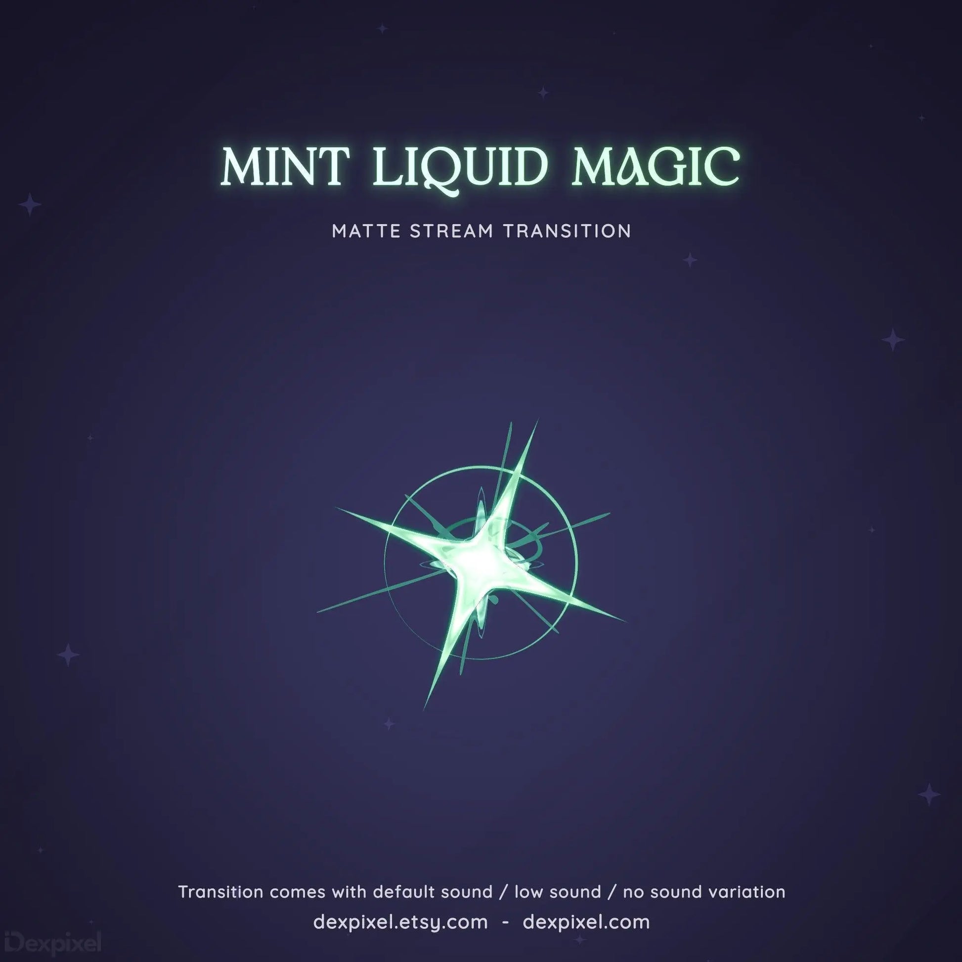 mint green animated liquid transition for twitch
