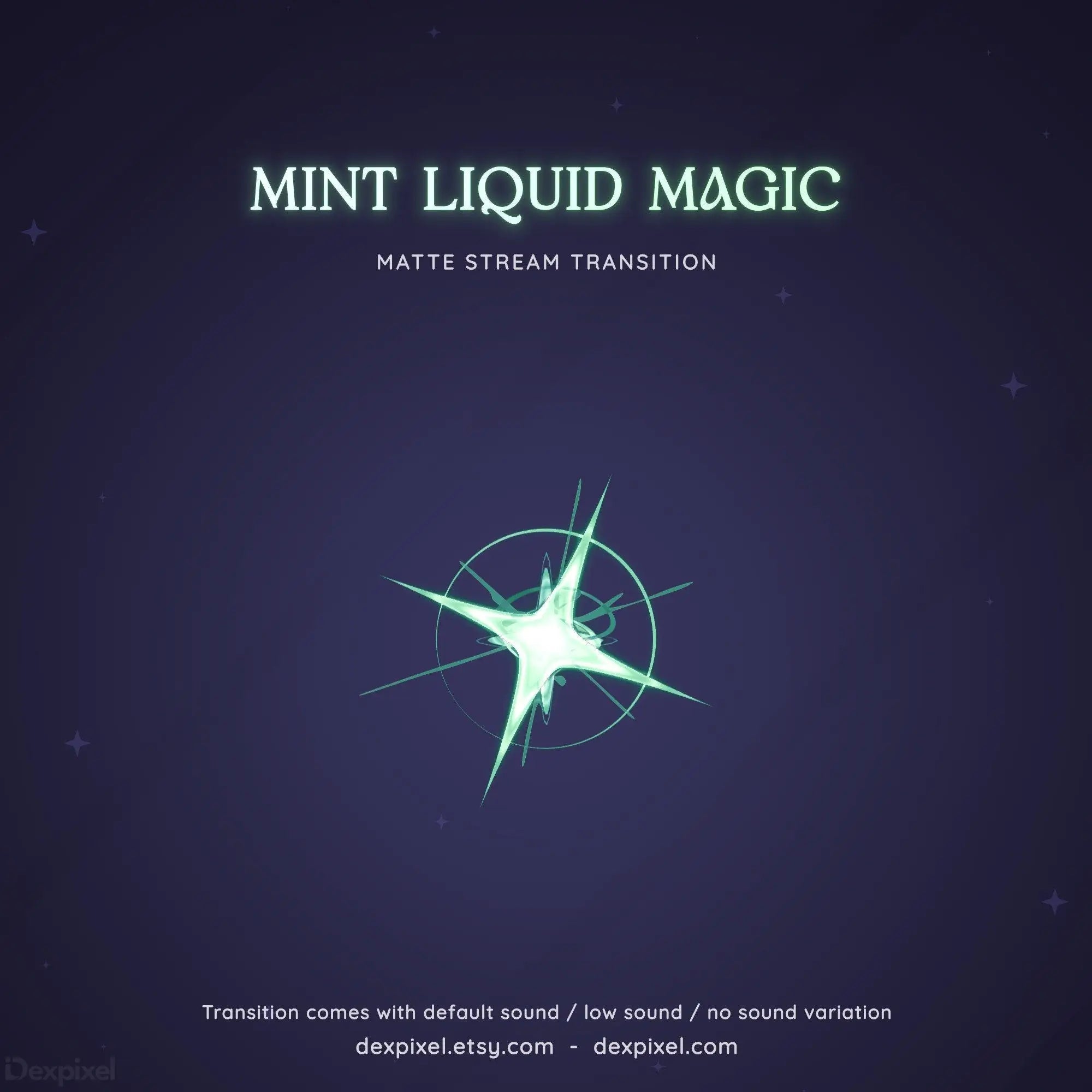 mint green animated liquid transition for twitch
