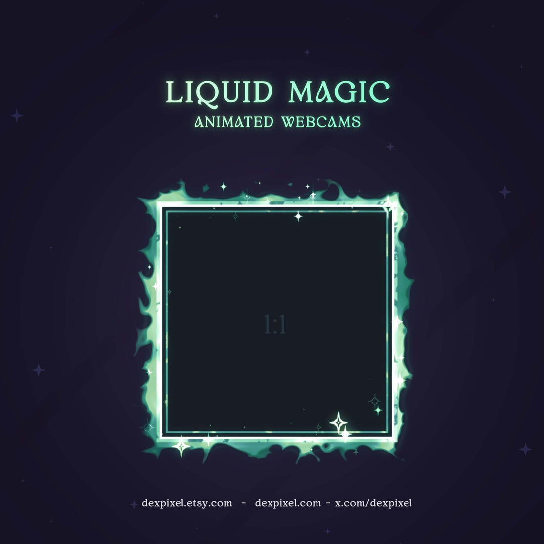 mint green liquid magic stream webcam overlay
