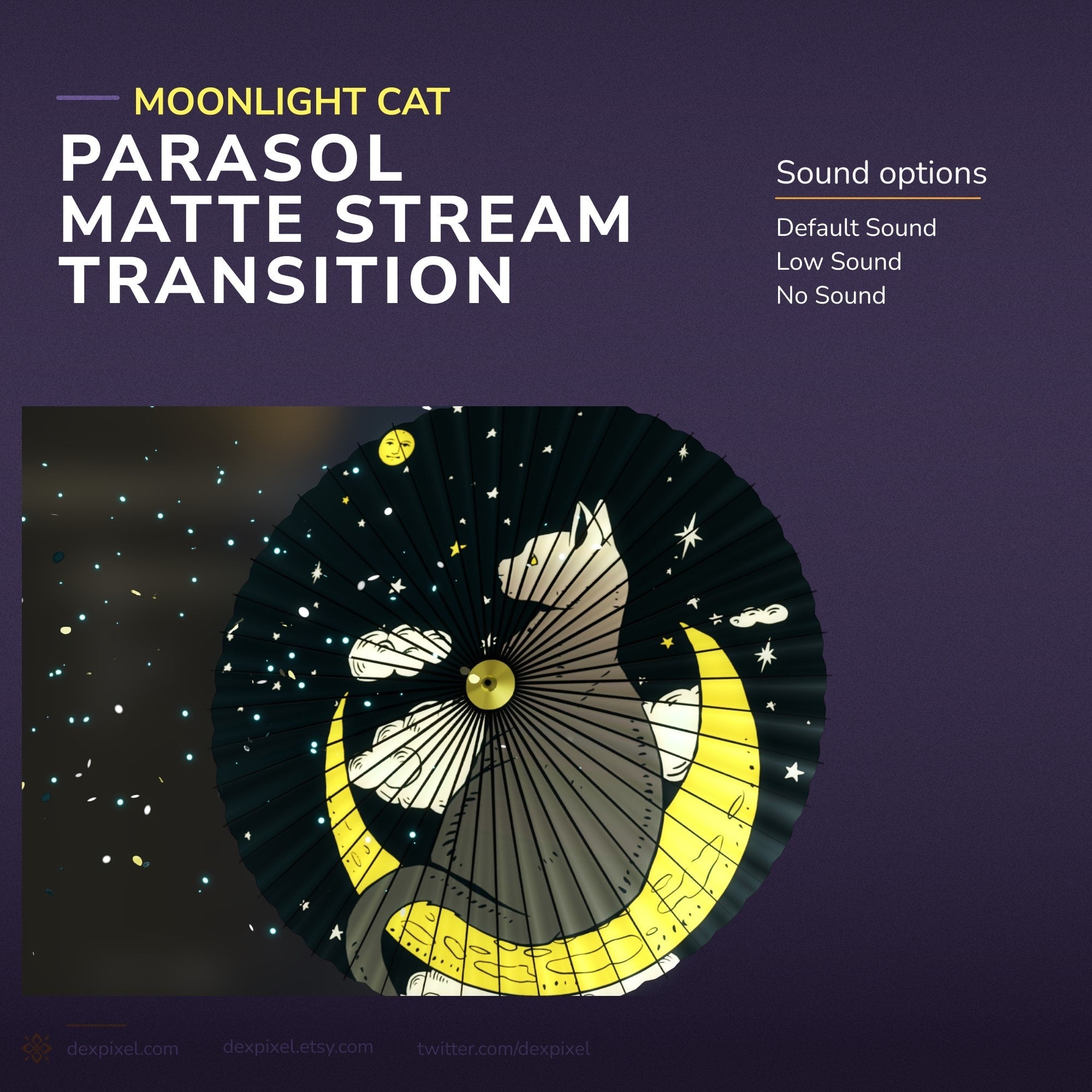 Moonlit cat parasol.