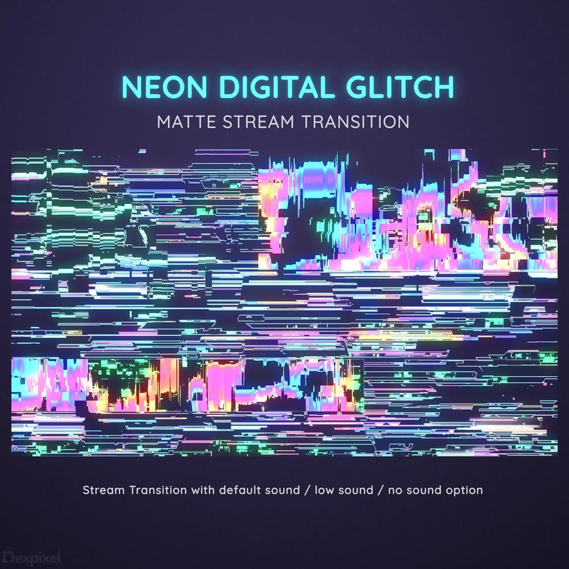 Neon Digital Glitch Stream Transition