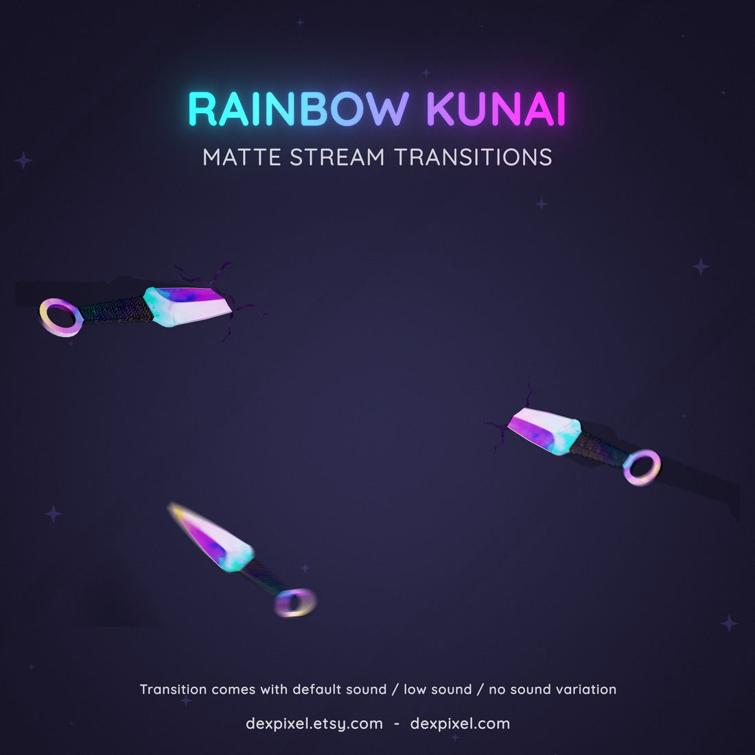 rainbow neon kunai knives ninja matte stream transition
