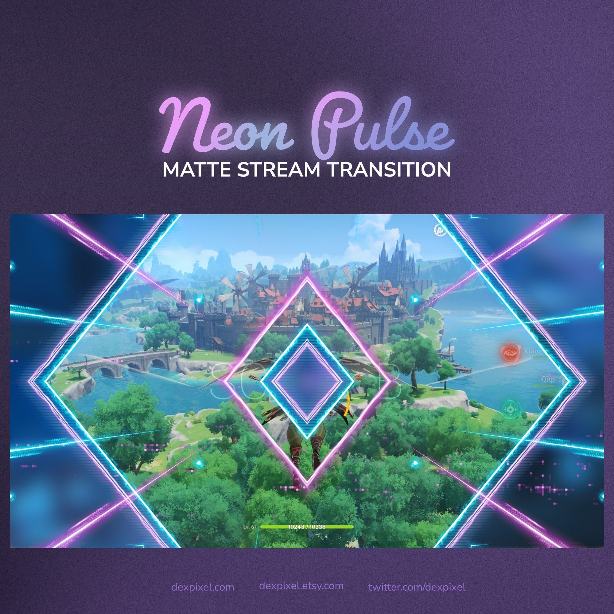 Neon Pulse Blue Pink Stream Matte Transition