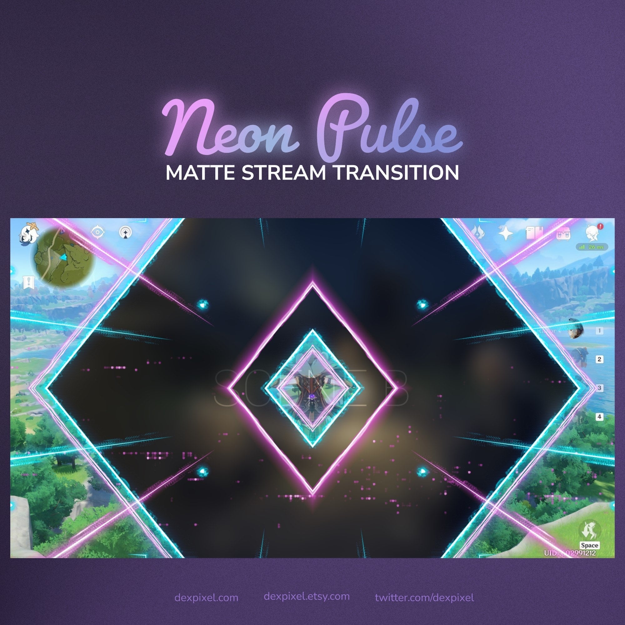 Neon Pulse Blue Pink Stream Matte Transition