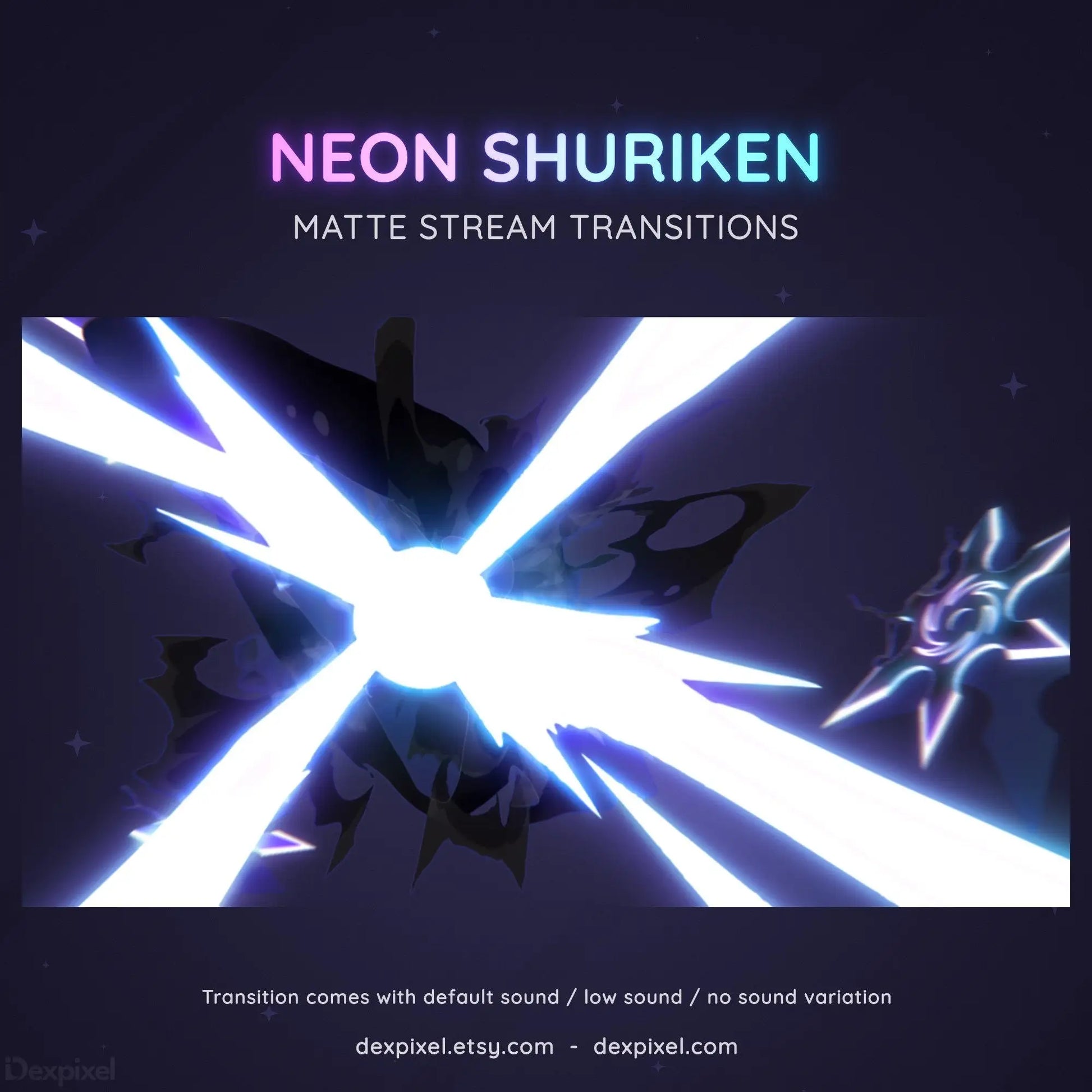 vtuber ninja shuriken transition animated
