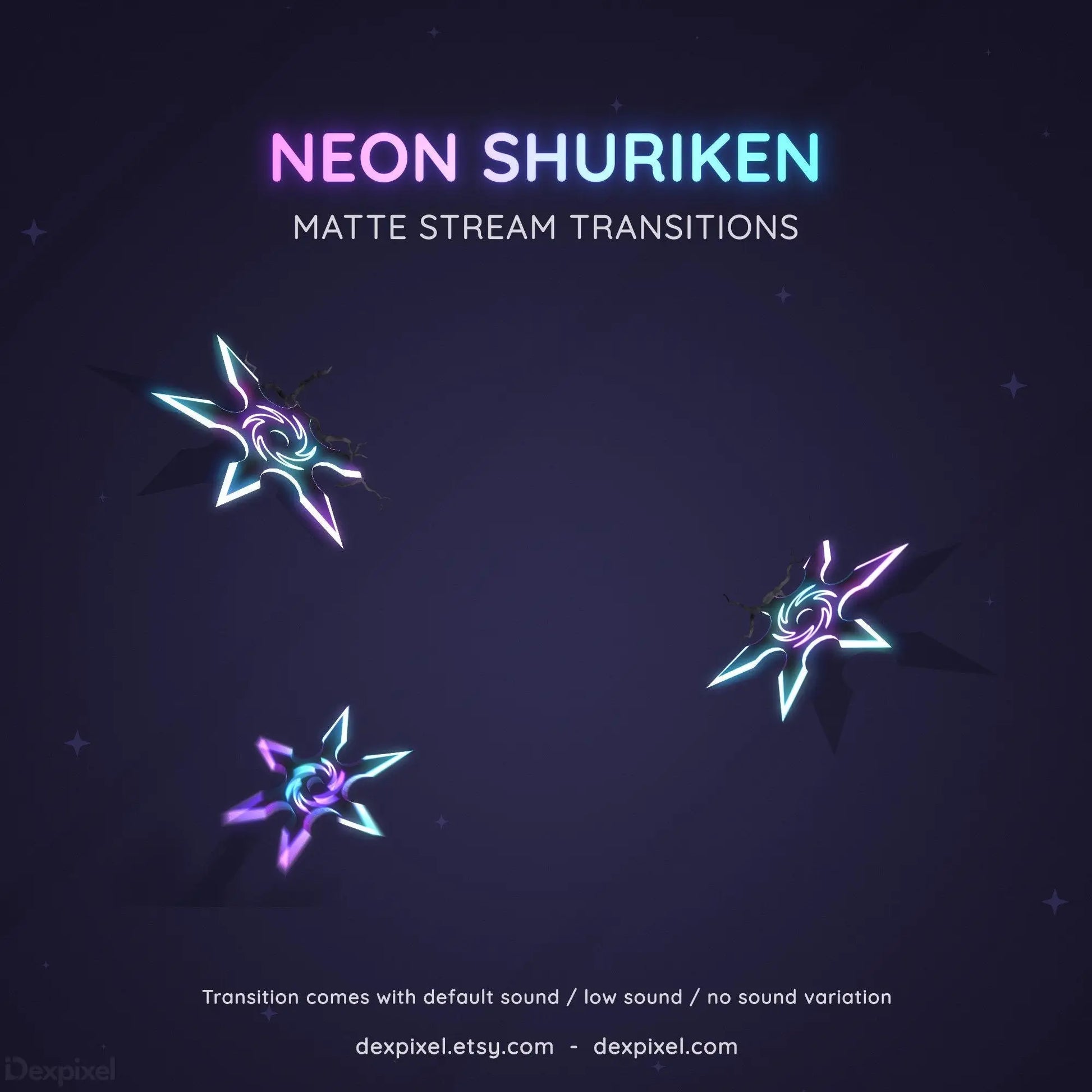 pink blue shuriken animated stream transition
