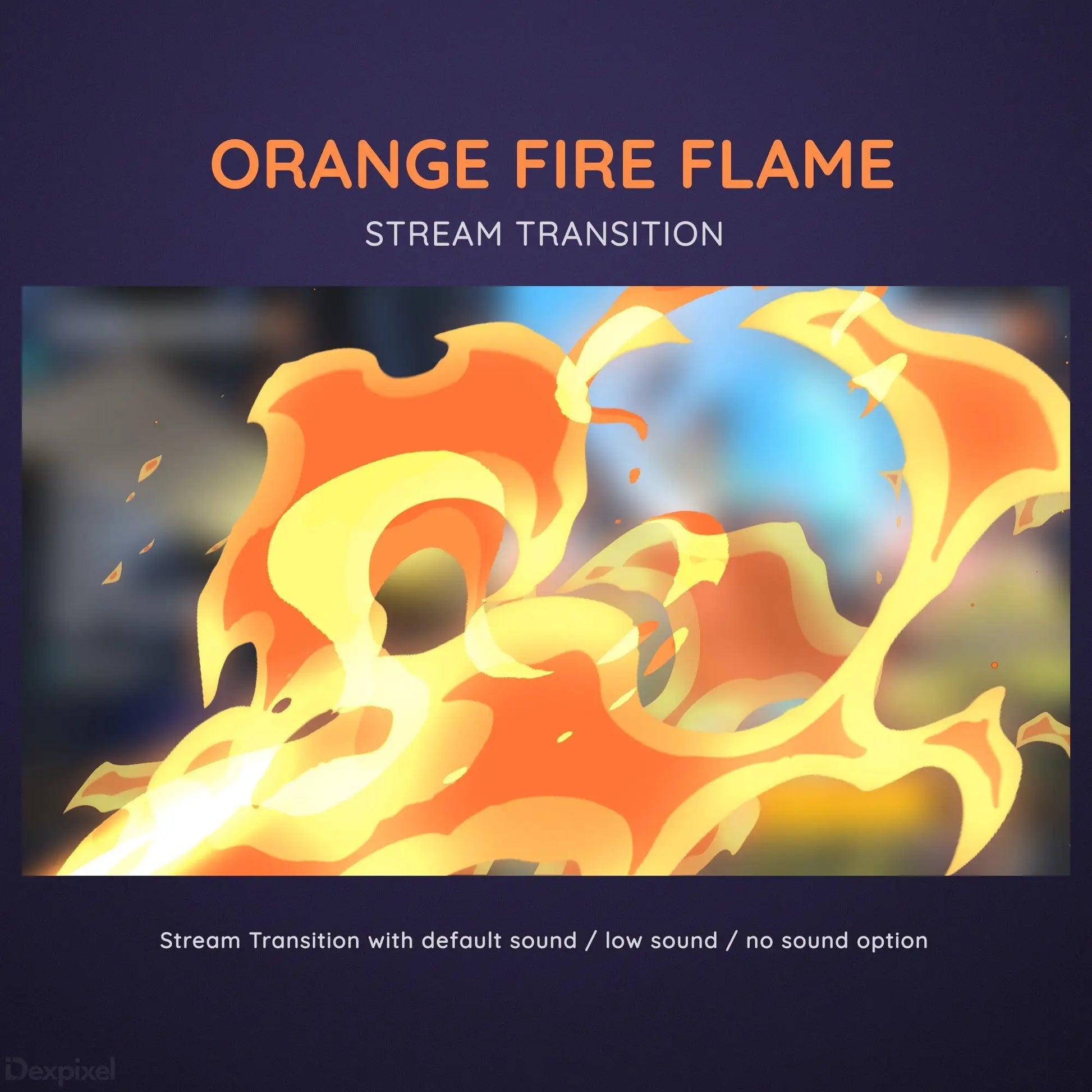 fire flame orange purple stinger transition