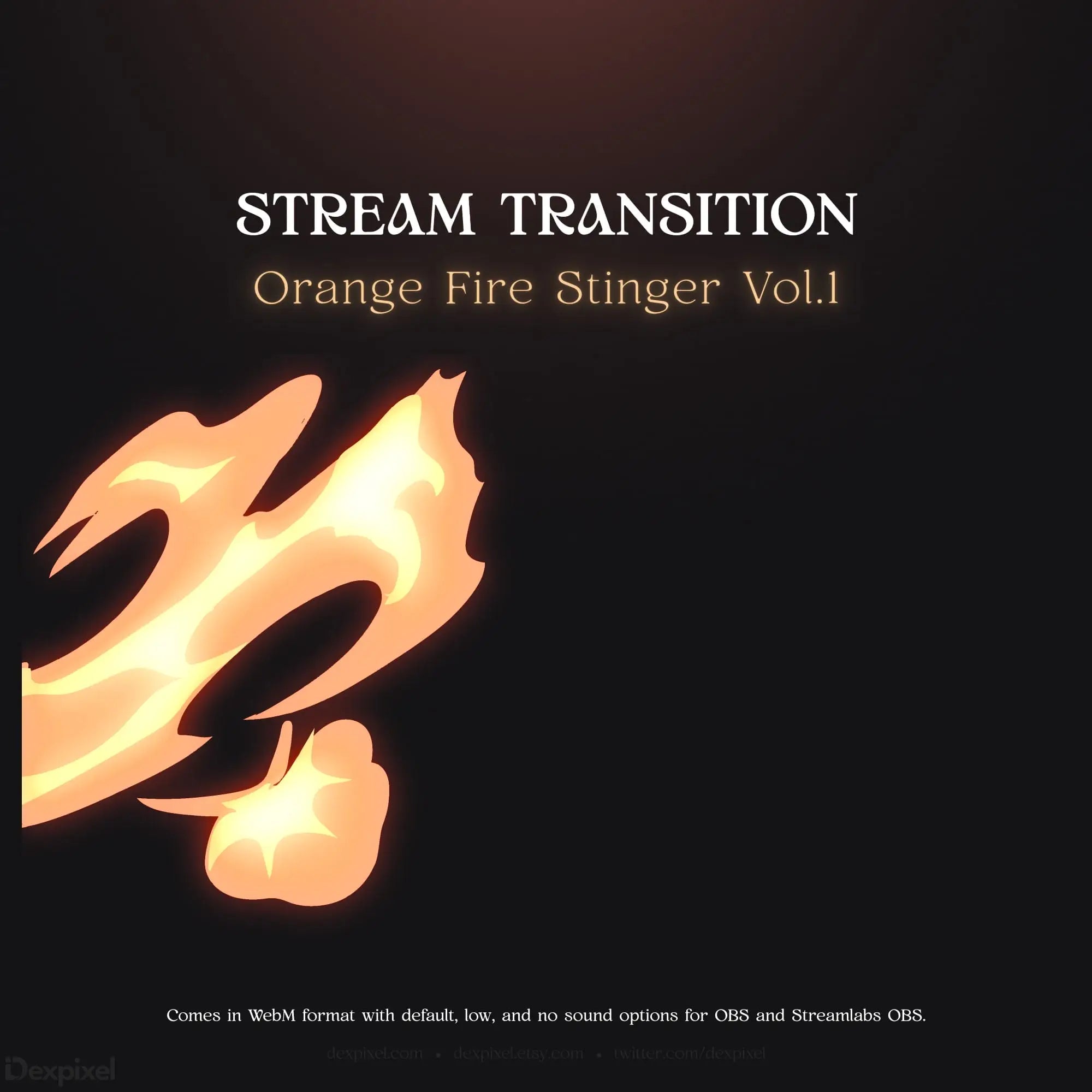 Orange fire stinger transition.