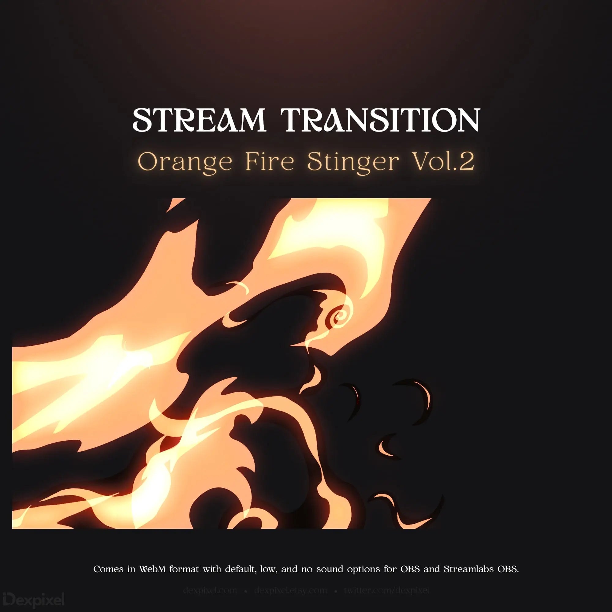 Orange fire stream transition.