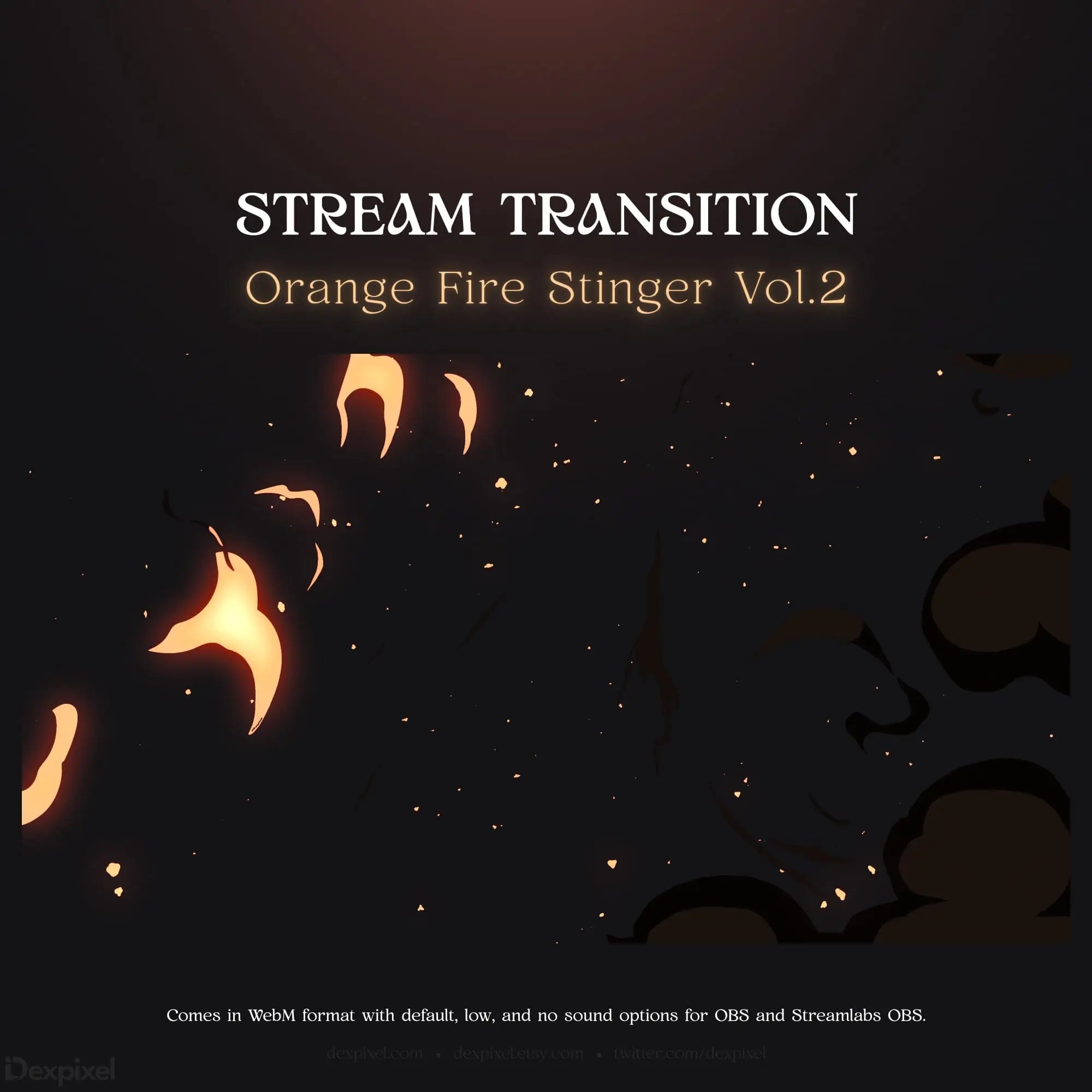 Animated fire stream transition.