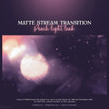 Matte stream transition effect with pastel peach light leaks and bokeh lighting