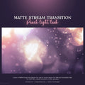 Matte stream transition featuring pastel peach light leaks and bokeh effects