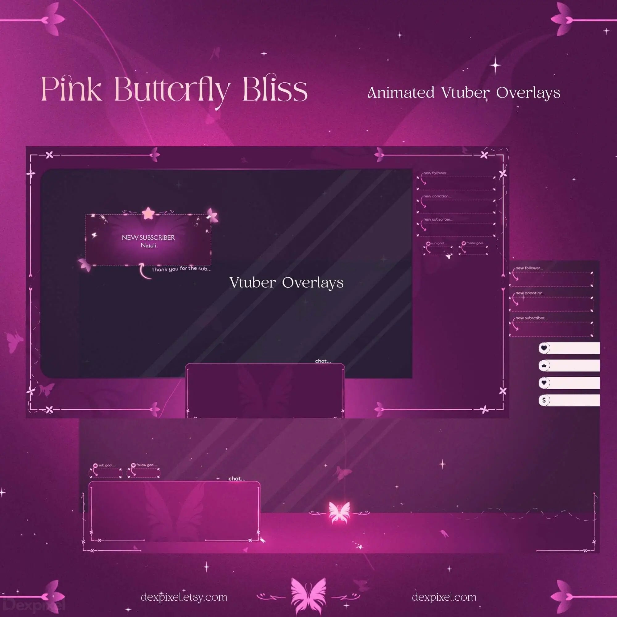 animated pink stream scenes vtuber
