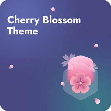 Pink cherry blossom flower inside a hexagonal frame.